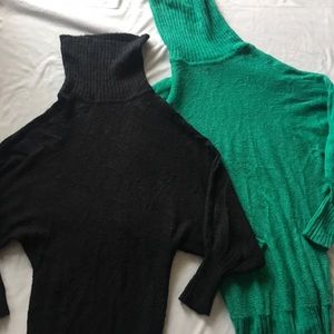 Bundle of 2 Bebe Tunic Turtleneck Sweaters